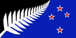 New Zealand's proposed Silver Fern flag that almost won a national referendum in 2016. Image courtesy of Wikimedia Commons. Public Domain.