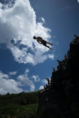 Photo of a leap off a cliff by ArtHouse Studio via Pexels.